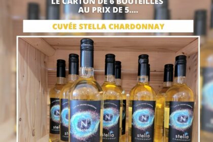 Voici la promotion caveau « septembre 2024 » : Le carton de 6 bouteilles de Chardonnay Stella au prix exceptionnel de 22.50€ !